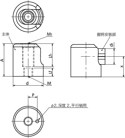 GFUS握柄用折叠组件寸法図