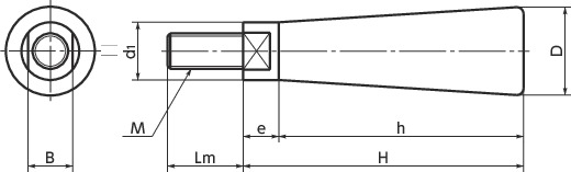 NP锥形旋转握柄寸法図
