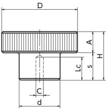 FS-N滚花手轮寸法図