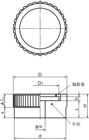 HCB-A铝合金控制手轮寸法図