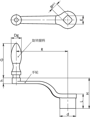 HNJB-D偏心曲柄寸法図