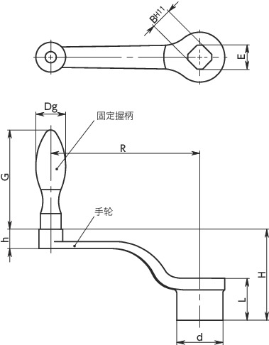 HNJB-F偏心曲柄寸法図