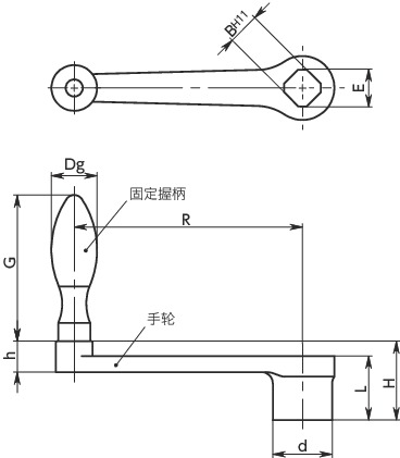 HNSB-F直型曲柄寸法図