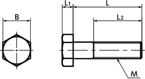 SNHDS双相不锈钢六角螺栓寸法図