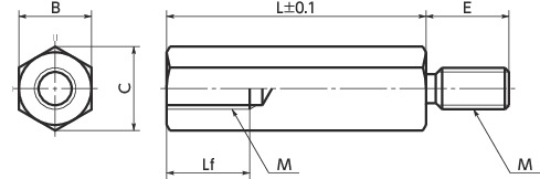 SHAS六角支柱寸法図