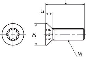 SNFX-TBZ梅花槽埋头螺栓寸法図