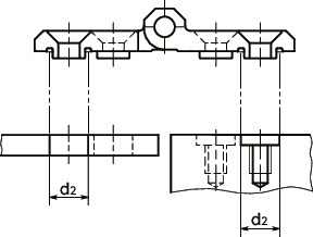 HNHGS-L金属铰链 - 不锈钢制 - 重载用 - 凸孔型寸法図