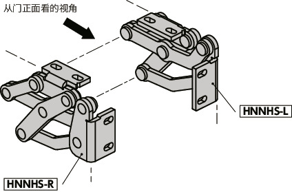 HNNHS不锈钢制大型滑动铰链 - 180°开度