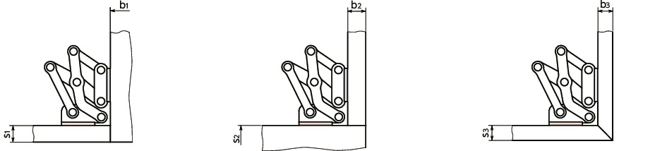 HNNMS不锈钢制大型滑动铰链 - 120°开度