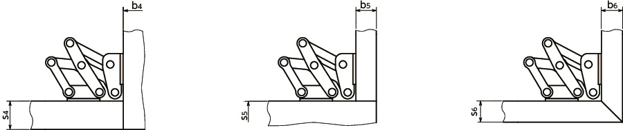 HNNVS不锈钢制大型滑动铰链 - 90°开度