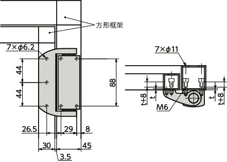 HNSWS-N金属铰链（不锈钢制）