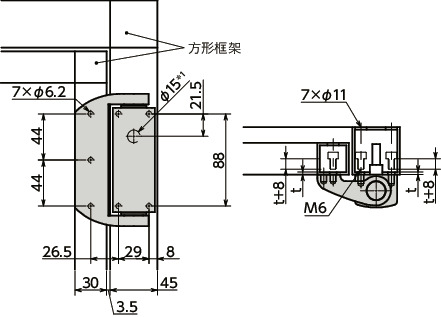 HNSWS安全开关铰链（不锈钢制）