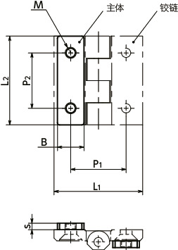 HNBFS铰链用辅助垫片 - 内螺纹型寸法図