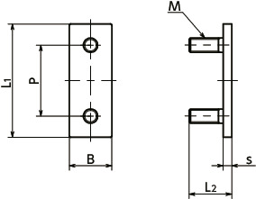 HNBMS铰链用辅助垫片 - 外螺纹型寸法図