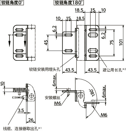 HNER铰链用辅助垫片 - 通孔型寸法図