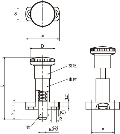 PFLX带法兰分度柱塞寸法図