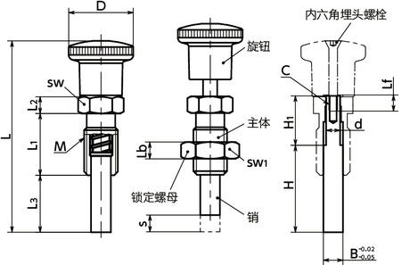 PLAX分度柱塞寸法図