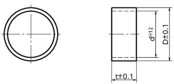 PXCS分度柱塞用轴环寸法図