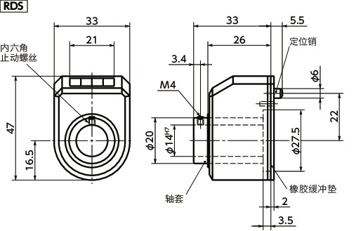 RDS数字定位指示器寸法図
