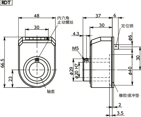 RDT数字定位指示器寸法図