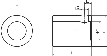 RDCS轴环 - 不锈钢制寸法図
