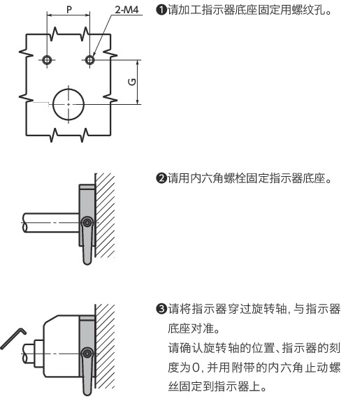 RIPS-C指示器底座 - 夹紧型（带手柄） - 不锈钢制