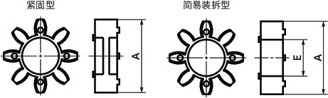 MJC-K-ERD挠性联轴器 - 梅花型 - 定位螺丝固定型＋键槽型