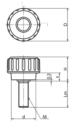 KDM凹槽旋钮寸法図