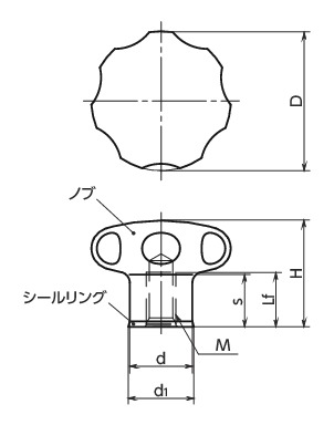 KEHS-A4-HP-HD不锈钢握把旋钮 - 卫生型设计