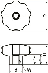 KEHS-K-A4不锈钢握把旋钮寸法図