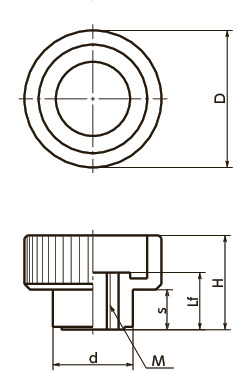 KIF塑料微型旋钮寸法図