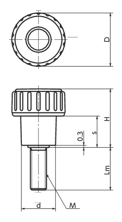 KLM长棱槽旋钮寸法図