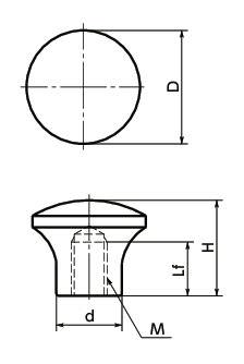 KMF蘑菇形旋钮寸法図