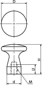 KMPF-TZB金属旋钮寸法図