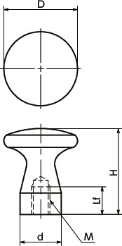 KMPFS-HP金属旋钮寸法図