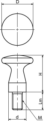 KMPM金属旋钮寸法図