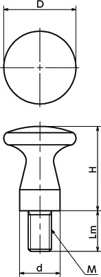 KMPMS-HP金属旋钮寸法図