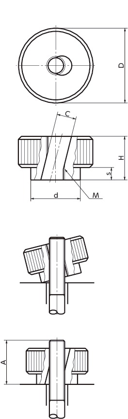 KQC快速夹紧旋钮寸法図