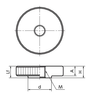 KUF滚花旋钮寸法図
