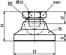 FCF调平调节器（内螺纹）寸法図