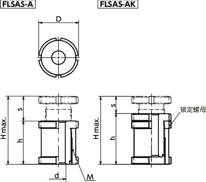 FLSAS调平组件 - 加长型寸法図