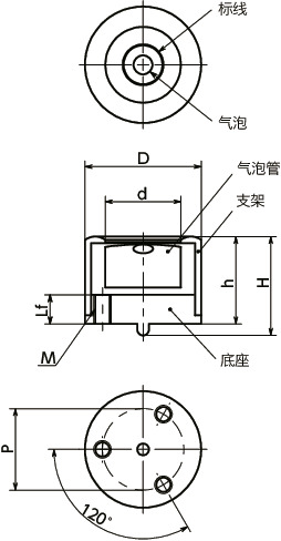 FSLD带座圆形水平仪-可调型寸法図