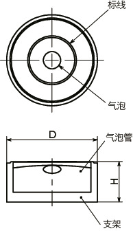 FSLE带座圆形水平仪-装入型寸法図