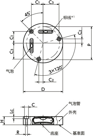 FSLH带座双轴水平仪寸法図