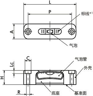 FSLI带座单轴水平仪寸法図