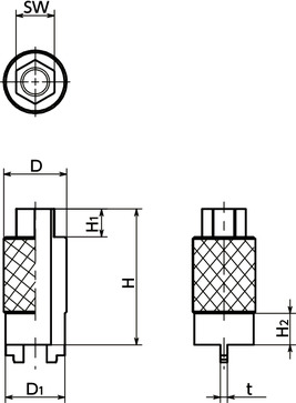 FLEM-W水平测量零件专用扳手寸法図