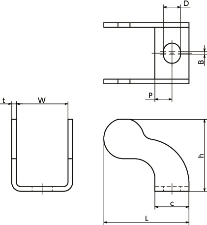 LWRBS凸轮手柄用止转托架寸法図