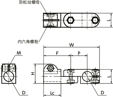GN287管接头 - 自由寸法図