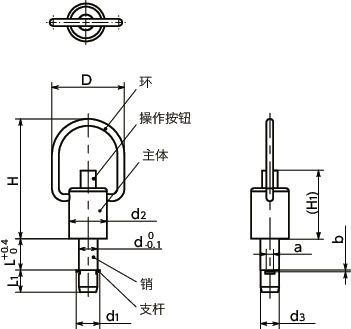 PBPL锁销 - 环型寸法図