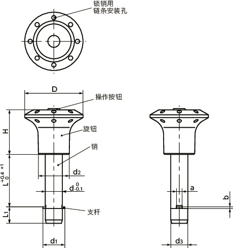 PCPLS锁销 - 旋钮型寸法図